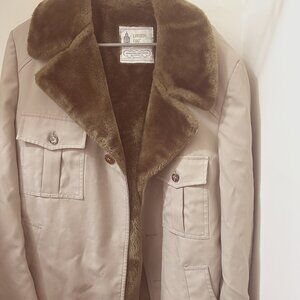 London Fog fur trench coat